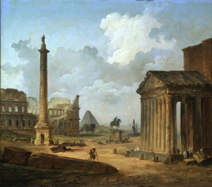 Caprice avec les monuments célèbres de Rome